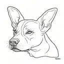 dogs ears outline tattoo design idea