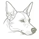 dogs ears outline tattoo design idea