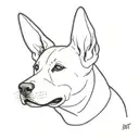dogs ears outline tattoo design idea