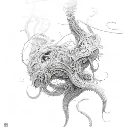 ayuascha plant tendrils tattoo design idea