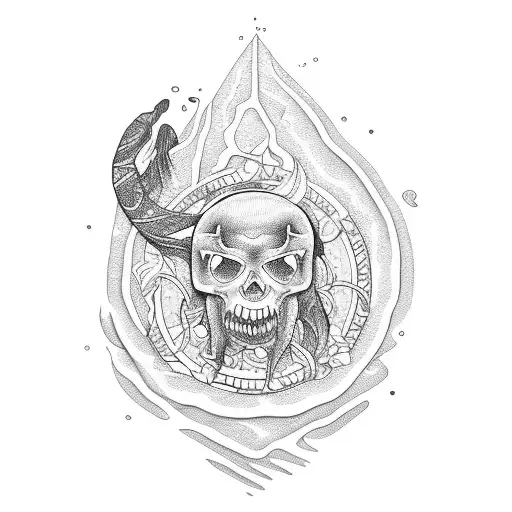 ocean water tattoo design idea