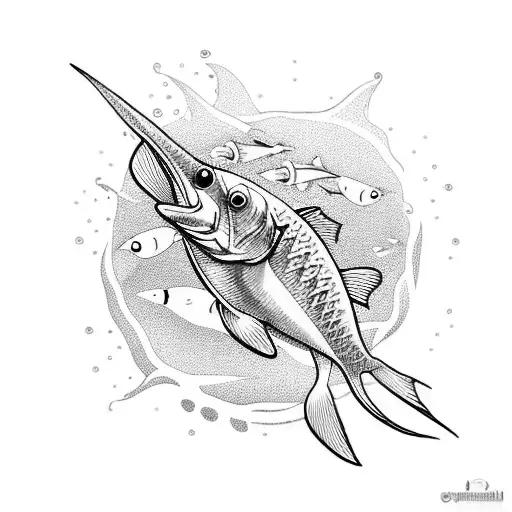 ocean water fish imagination tattoo design idea