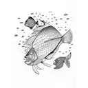 ocean water fish imagination tattoo design idea