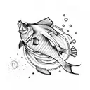 ocean water fish imagination tattoo design idea