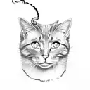 cat smoking a joint tattoo design idea