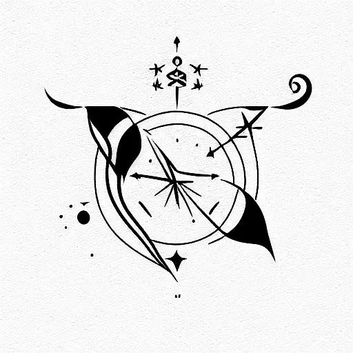 capricorn zodiac sign with astral sagittarius constellation tattoo design idea
