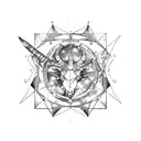 capricorn zodiac sign with astral sagittarius constellation tattoo design idea