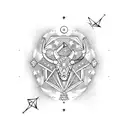 capricorn zodiac sign with astral sagittarius constellation tattoo design idea