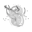 capricorn sign with sagittarius constellation tattoo design idea