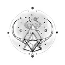 capricorn sign with sagittarius constellation tattoo design idea