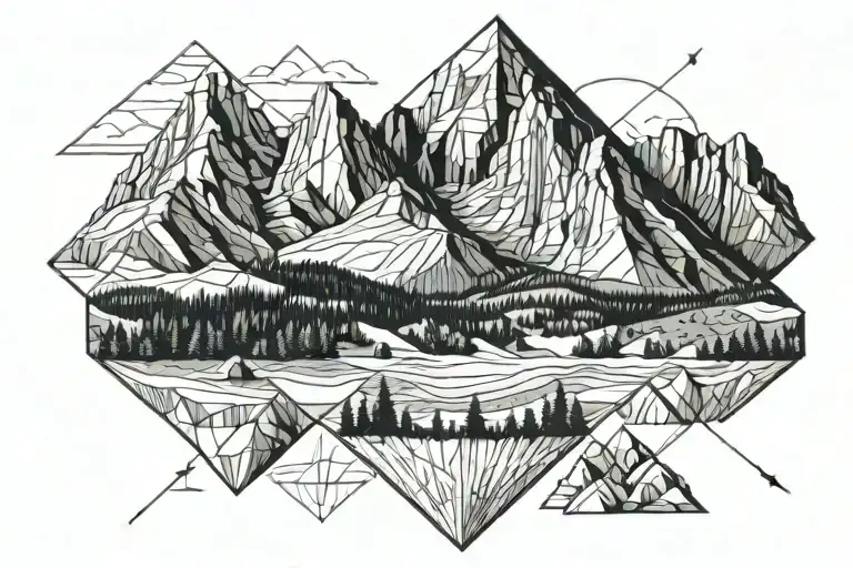boulder flatirons inside colorado flag tattoo design idea