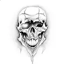 vampire skull fighting a skull  tattoo design idea