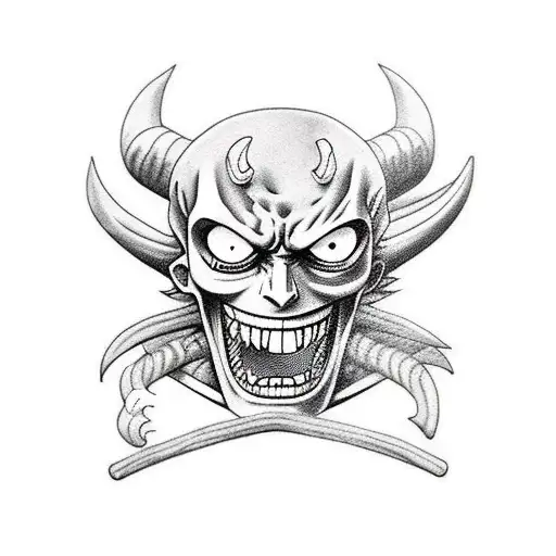 demon mode zoro one piece tattoo design idea