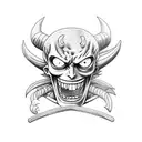 demon mode zoro one piece tattoo design idea