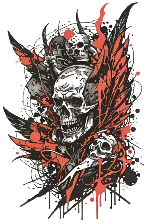 devil wings spread wide tattoo design idea