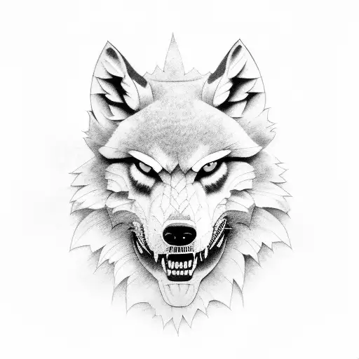LOBO E SOBRA DO LOBO  tattoo design idea