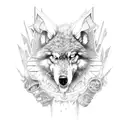 LOBO E SOBRA DO LOBO  tattoo design idea