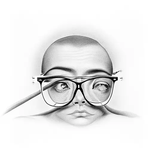 eyeglasses with the words Don't lose sight tattoo design idea