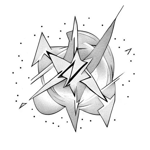 Electric guitar with lightning bolts tattoo design idea