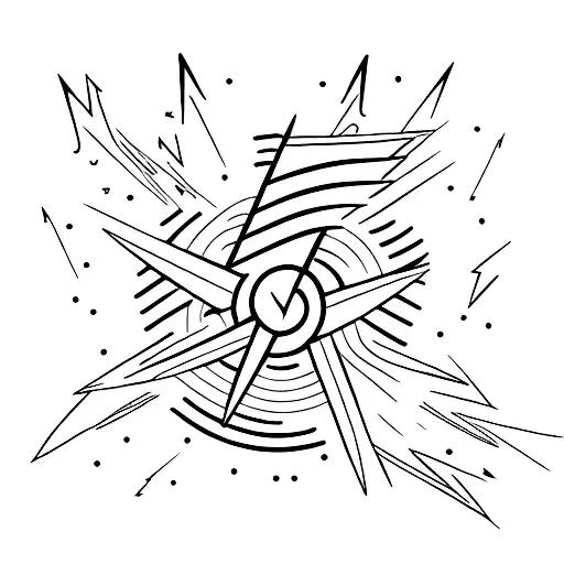 Electric guitar with lightning bolts tattoo design idea