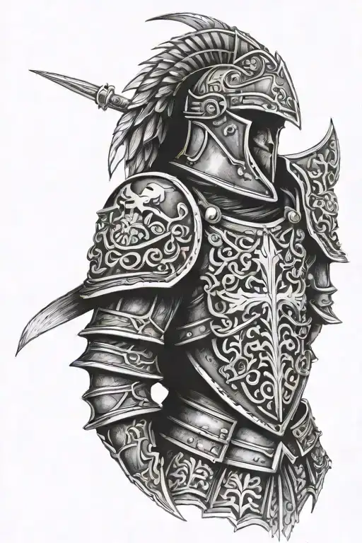 polish winged hussar armor irish Catholic cross tattoo design idea