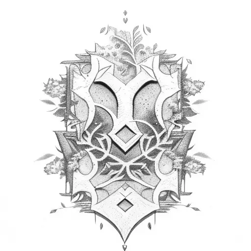 the Roman numeral for "5" with plants and vegetation incorporated tattoo design idea