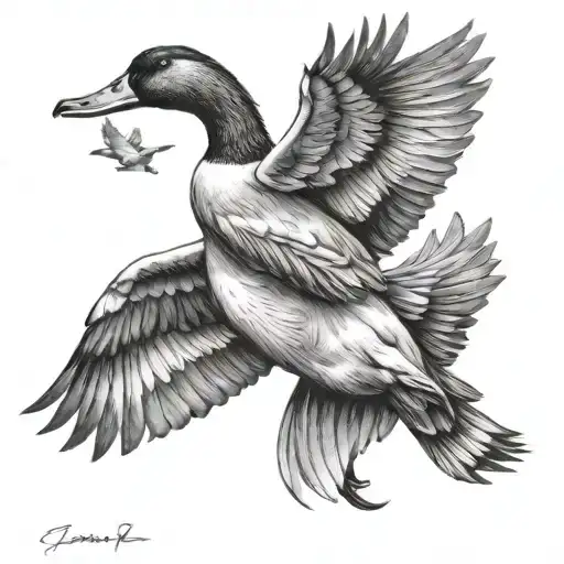 ducks flying into my decoy spread tattoo design idea