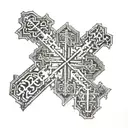 Jerusalem cross with the Five Solas tattoo design idea