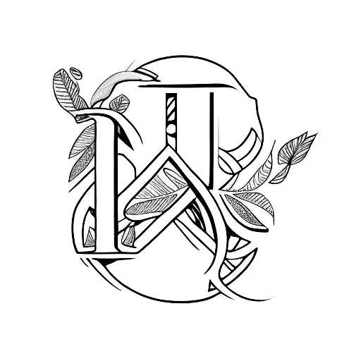 Letters A R C and J cursive handwriting  tattoo design idea