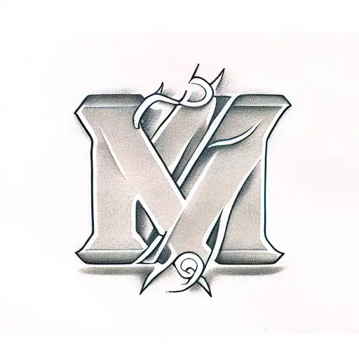 Letters A R C and J cursive handwriting aligned in a row with one line only  tattoo design idea