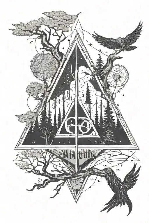 trees and Harry Potter always sign  tattoo design idea