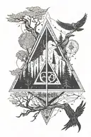 trees and Harry Potter always sign  tattoo design idea