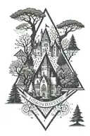 trees and Harry Potter always sign  tattoo design idea