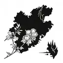 alaska theme with fireweed blooming tattoo design idea