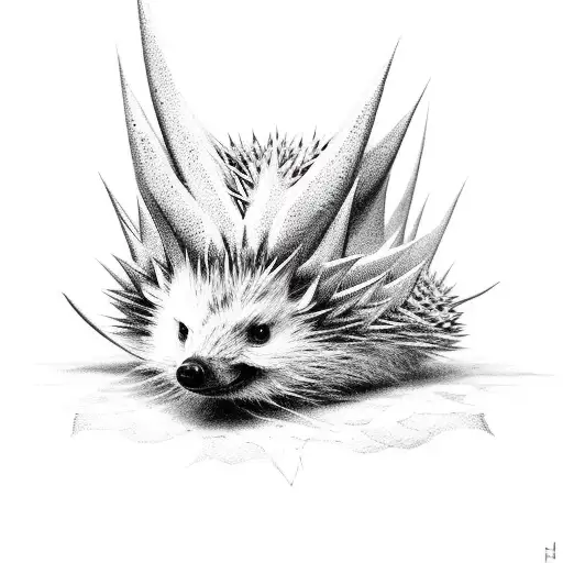 satanistic hedgehog  tattoo design idea