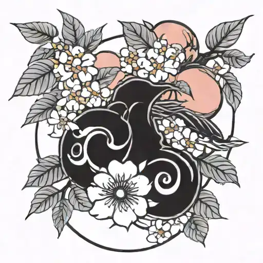 cherry and peach with lingerie  tattoo design idea