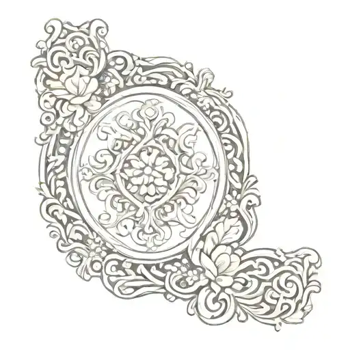 renaissance Circle cool border tattoo design idea