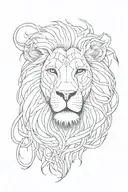 line work lion tattoo design idea