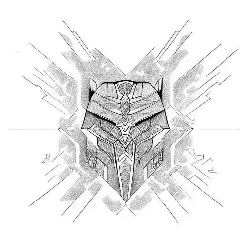 chest plate tattoo design idea