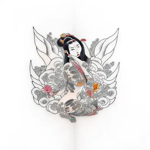 nude lady tattoo design idea