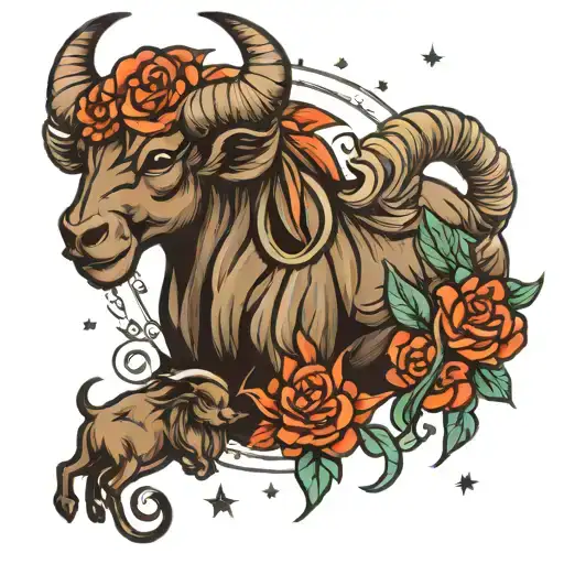 aries, taurus and gemini stars tattoo design idea
