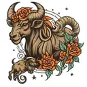 aries, taurus and gemini stars tattoo design idea