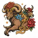 aries, taurus and gemini stars tattoo design idea