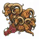 aries, taurus and gemini stars tattoo design idea