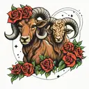 aries, taurus and gemini stars tattoo design idea