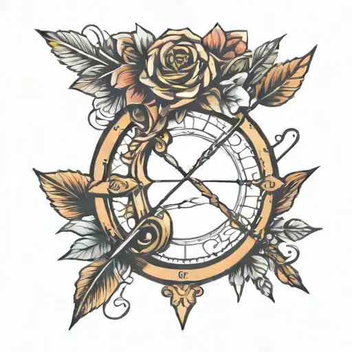 bow and arrow design tattoo design idea