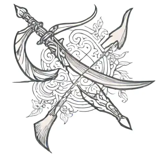 bow and arrow design tattoo design idea