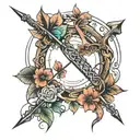 bow and arrow design tattoo design idea