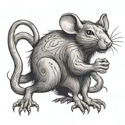 the rat stands on its hind legs and sniffs with interest tattoo design idea