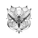 half moon hecate moth mandala tattoo design idea